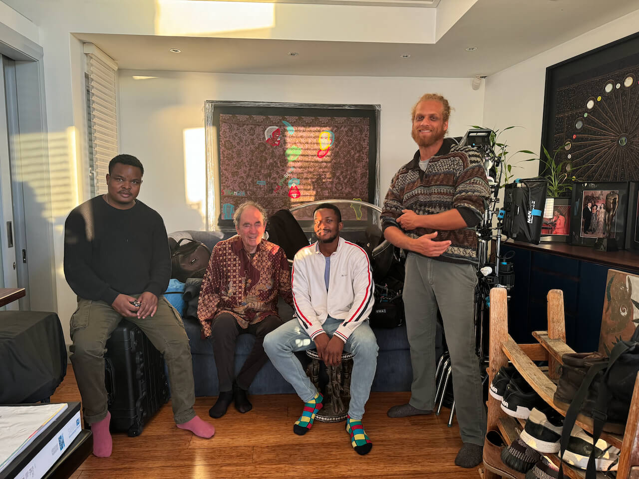 Albie with crew Mike Nyembe, Stephan Van Der Merwe, Odon Mwanza at Clifton
