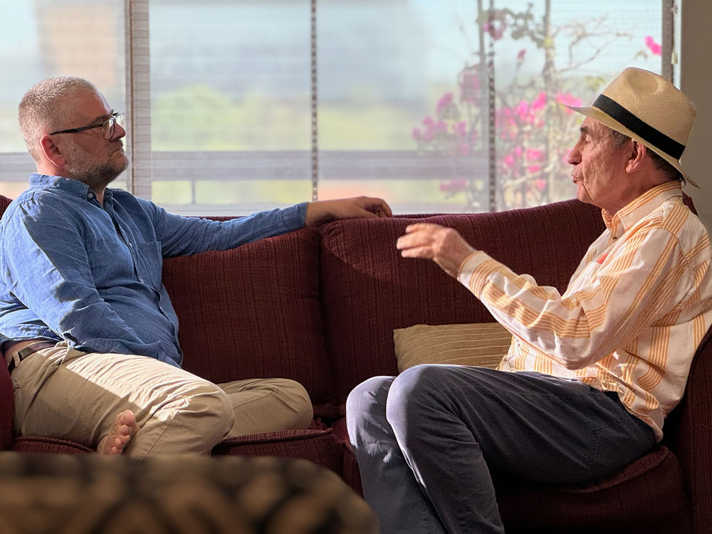 Albie and Michael Sachs in conversation at Michael and Gadi's home in Joburg